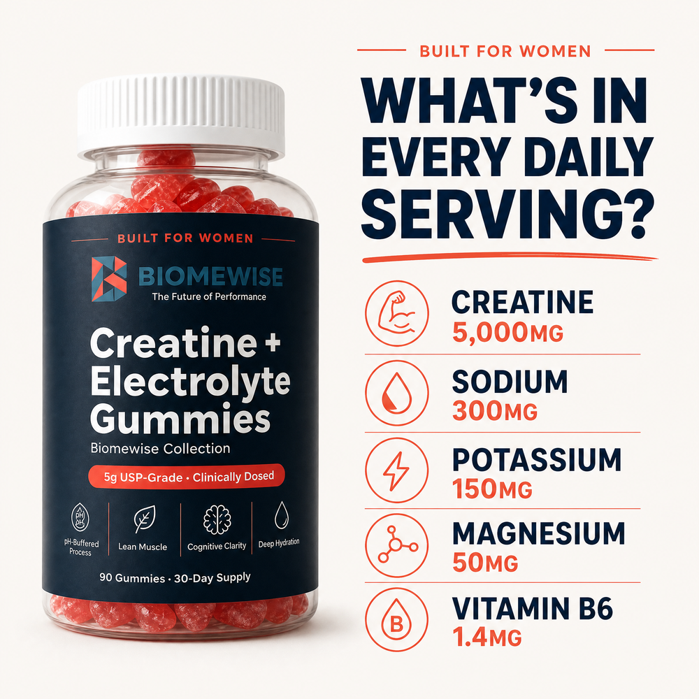 Biomewise Creatine + Electrolyte Gummies Built For Women