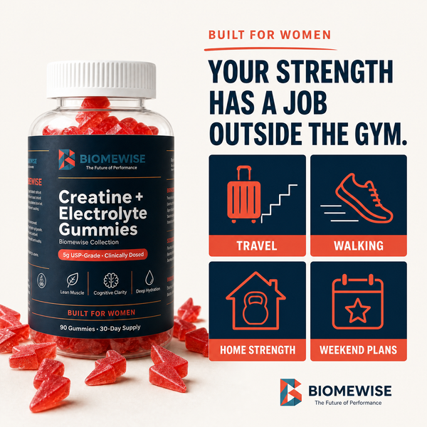 Biomewise Creatine + Electrolyte Gummies Built For Women