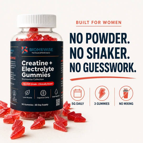 Biomewise Creatine + Electrolyte Gummies Built For Women