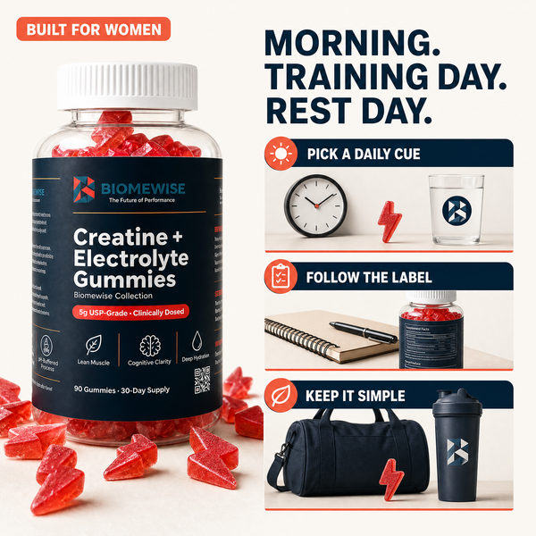 Biomewise Creatine + Electrolyte Gummies Built For Women