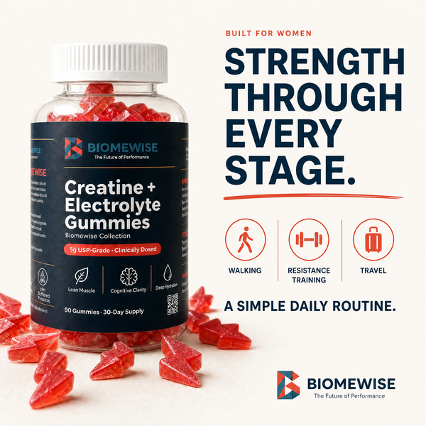 Biomewise Creatine + Electrolyte Gummies Built For Women