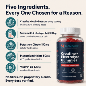 Biomewise Creatine + Electrolyte Gummies