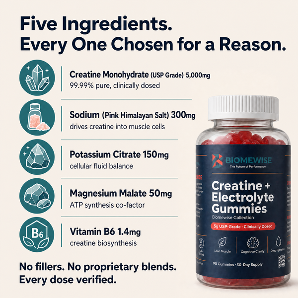 Biomewise Creatine + Electrolyte Gummies