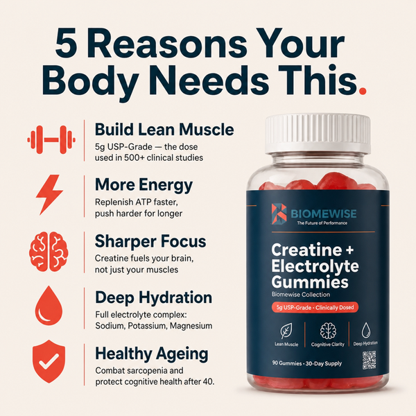 Biomewise Creatine + Electrolyte Gummies