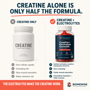Biomewise Creatine + Electrolyte Gummies Built For Athletes