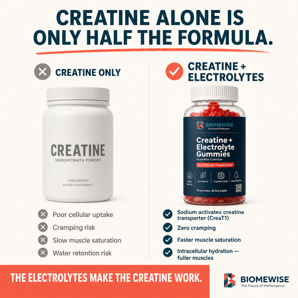 Biomewise Creatine + Electrolyte Gummies Built For Athletes