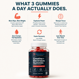 Biomewise Creatine + Electrolyte Gummies Built For Athletes