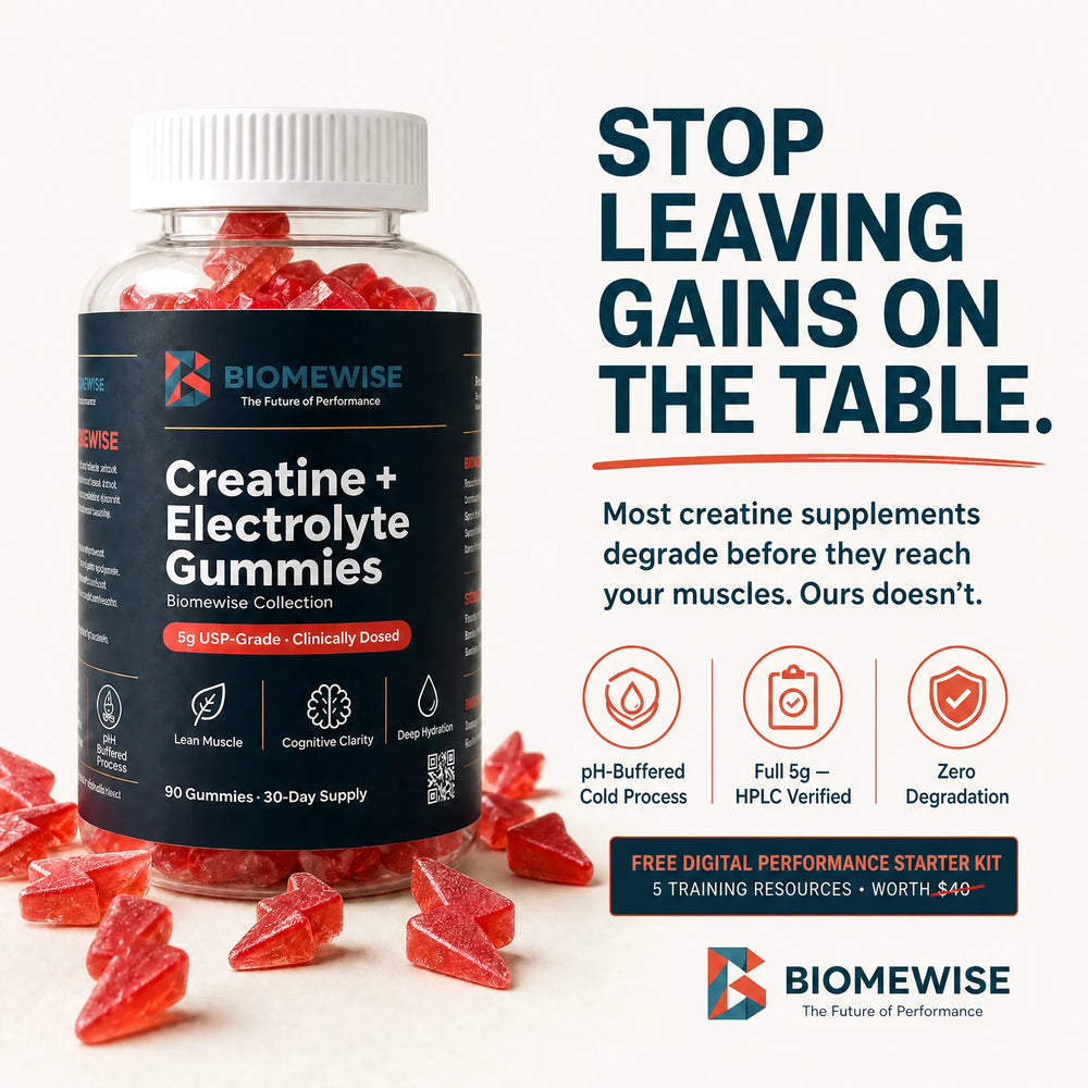 Biomewise Creatine + Electrolyte Gummies Built For Athletes