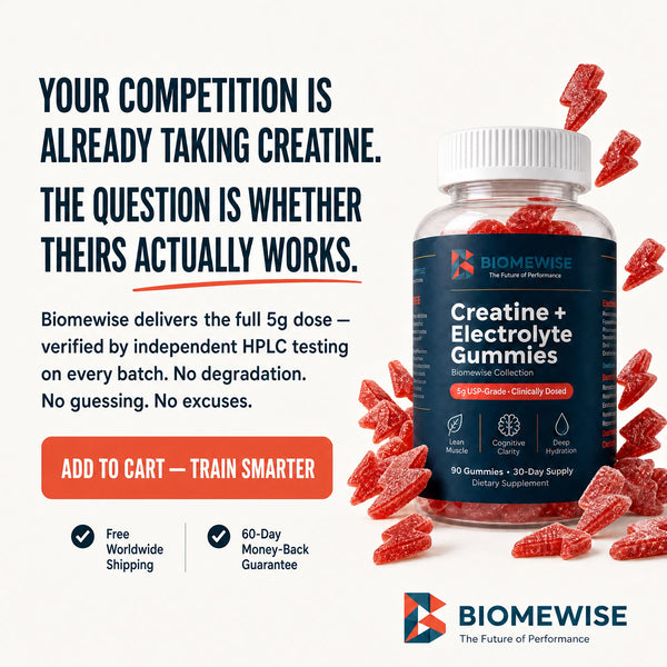 Biomewise Creatine + Electrolyte Gummies Built For Athletes